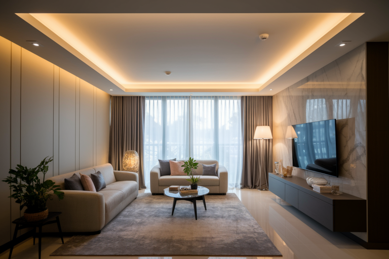 salon-moderne-plafond-eclairage-chaleur