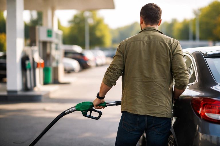 automobiliste-plein-station-service-moderne