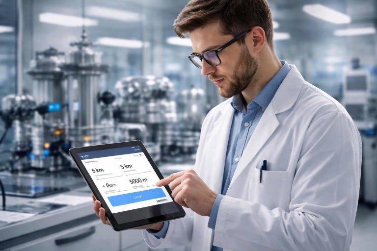 scientifique-tablette-laboratoire-equipements-flous