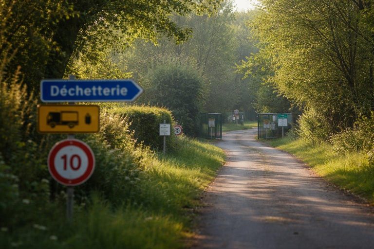 route-campagne-dechetterie-verdure-panneaux
