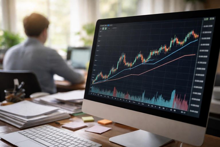 graphe-financier-ecran-ordinateur-personne-dos