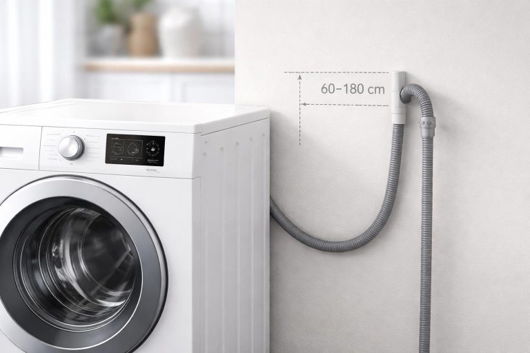 lave-linge-moderne-tuyau-mur